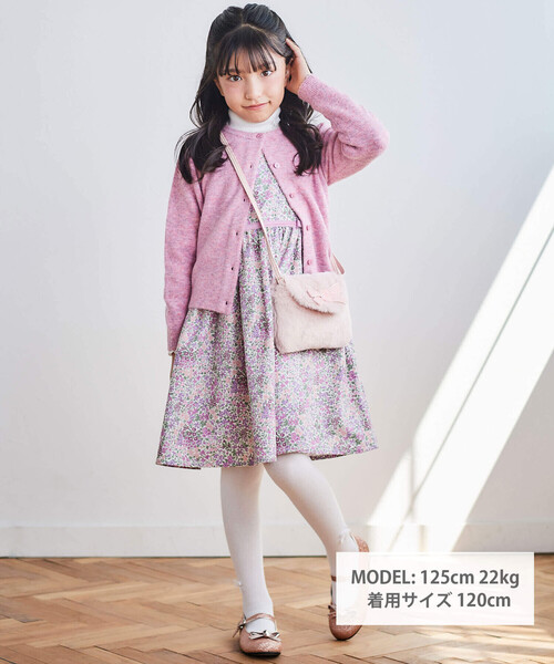 Tartine et Chocolat（タルティーヌエショコラ）の「【日本製】リボン付きソフトコットンハイネックセーター(80~140cm)（ニット/セーター・キッズ・ネイビー/オフホワイト/グレー/ピンク・110cm/140cm/100cm/120cm/130cm/90cm/80ｃｍ）」の11枚目の写真