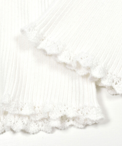 Tartine et Chocolat（タルティーヌエショコラ）の「【日本製】リボン付きソフトコットンハイネックセーター(80~140cm)（ニット/セーター・キッズ・ネイビー/オフホワイト/グレー/ピンク・110cm/140cm/100cm/120cm/130cm/90cm/80ｃｍ）」の15枚目の写真