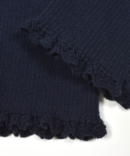 Tartine et Chocolat（タルティーヌエショコラ）の「【日本製】リボン付きソフトコットンハイネックセーター(80~140cm)（ニット/セーター・キッズ・ネイビー/オフホワイト/グレー/ピンク・110cm/140cm/100cm/120cm/130cm/90cm/80ｃｍ）」の18枚目の写真