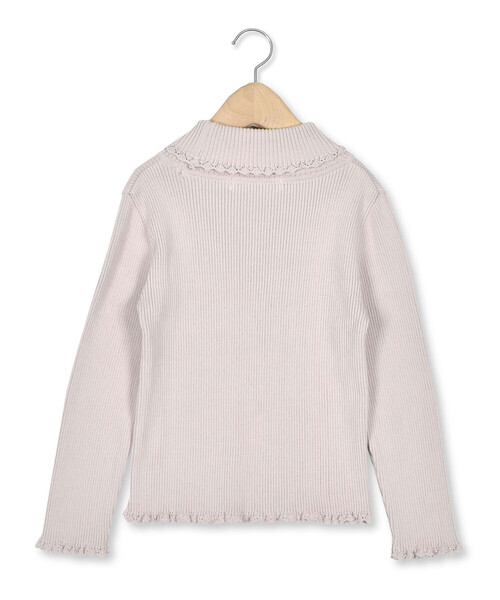 Tartine et Chocolat（タルティーヌエショコラ）の「【日本製】リボン付きソフトコットンハイネックセーター(80~140cm)（ニット/セーター・キッズ・ネイビー/オフホワイト/グレー/ピンク・110cm/140cm/100cm/120cm/130cm/90cm/80ｃｍ）」の19枚目の写真