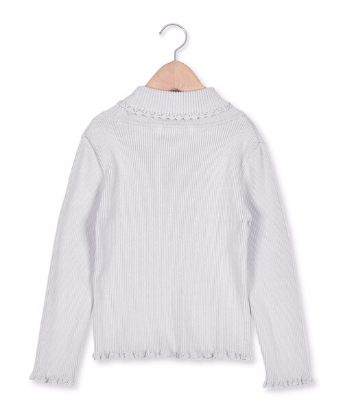 Tartine et Chocolat（タルティーヌエショコラ）の「【日本製】リボン付きソフトコットンハイネックセーター(80~140cm)（ニット/セーター・キッズ・ネイビー/オフホワイト/グレー/ピンク・110cm/140cm/100cm/120cm/130cm/90cm/80ｃｍ）」の22枚目の写真