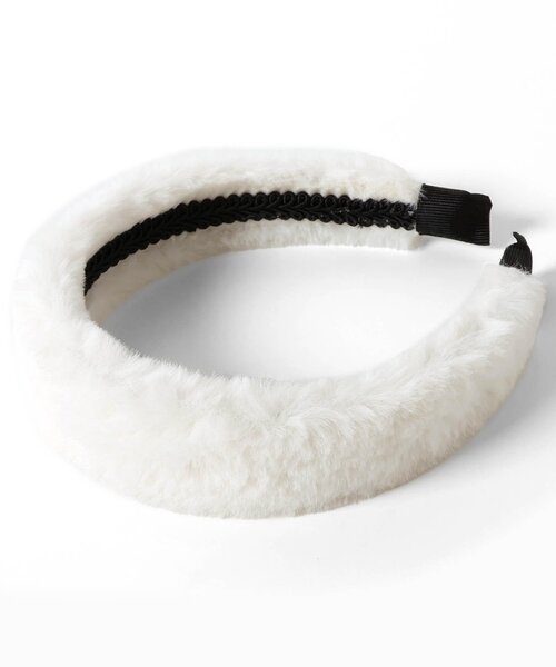 apres les cours（アプレレクール）の「ファー・コーデュロイカチューシャ（カチューシャ・キッズ・アイボリー/ブラック・FREE）」の8枚目の写真