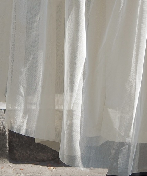 tiptop（ティップトップ）の「ライン入りチュールティアードスカート（スカート・レディース・アイボリー/ブラック・FREE）」の11枚目の写真