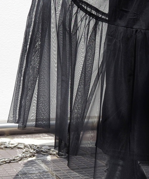 tiptop（ティップトップ）の「ライン入りチュールティアードスカート（スカート・レディース・アイボリー/ブラック・FREE）」の22枚目の写真