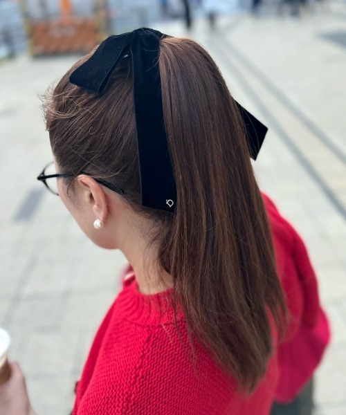 DONOBAN(ドノバン)の「ベロアリボンクリップ(ブローチ/コサージュ・レディース・ブラック・ONE)」の4枚目の写真