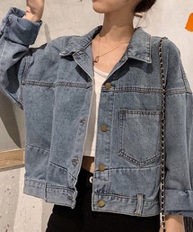 80s 90s y2k ハイネック デニムジャケット カバーオール 90年代 FADED GLORY 変形デニムジャケット スウェット×デニムパーカー