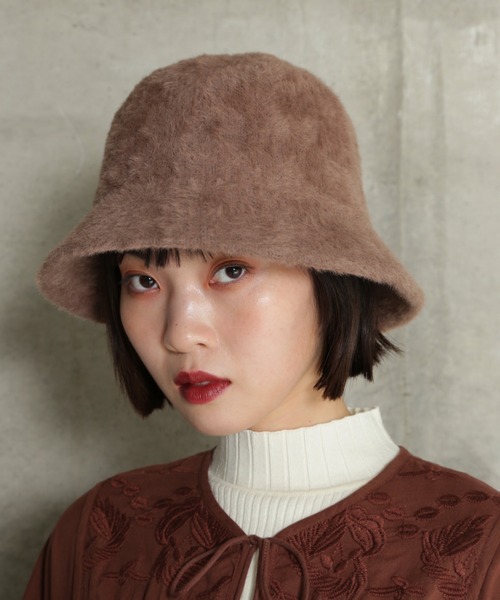 ROSE BUD(ローズバッド)の「ヘアリーバケットハット(ハット・レディース・ブラック/ブラウン・FREE)」の2枚目の写真