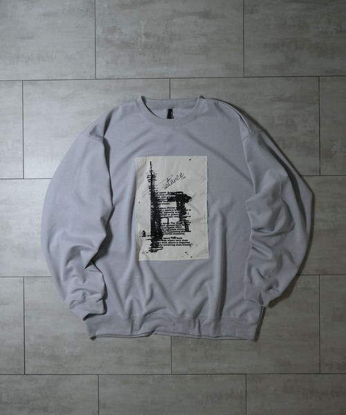 Anytime Songs(エニータイムソングス)の「cardboard knit crew neck design cutsew/ダンボールニット クルーネック デザイン カットソー(スウェット・メンズ・ブラック/ホワイト/グレー/ブラック系その他/チャコールグレー/ホワイト系その他2/ホワイト系その他/ブラック系その他2/グレー系その他・M/L/XL)」の8枚目の写真