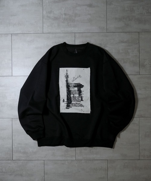 Anytime Songs(エニータイムソングス)の「cardboard knit crew neck design cutsew/ダンボールニット クルーネック デザイン カットソー(スウェット・メンズ・ブラック/ホワイト/グレー/ブラック系その他/チャコールグレー/ホワイト系その他2/ホワイト系その他/ブラック系その他2/グレー系その他・M/L/XL)」の5枚目の写真