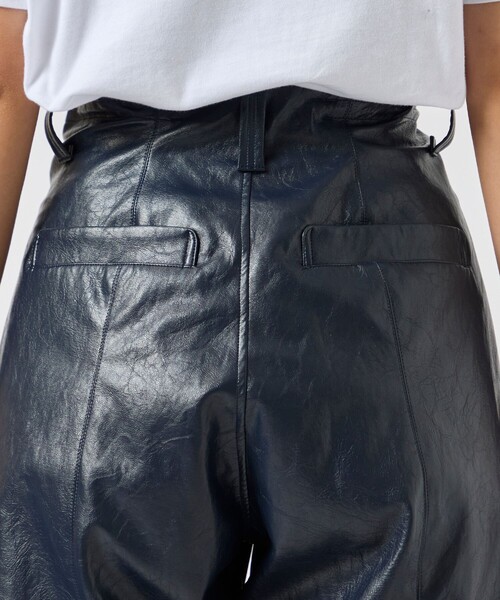 YOHEI OHNO/ヨウヘイオオノ】Faux Leather Biker Trousers/レザー