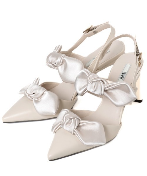 【セール】【24AW新作】【R&E】Wリボンスティックヒールパンプス（パンプス）｜R&E（アールアンドイー）