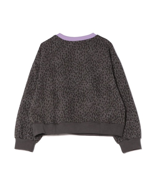 HOOK(フック)の「【HOOK】for girls フロントプリントレオパード総柄リンガースウェット(スウェット・レディース・カーキ/ダークグレー/ベージュ/ダークベージュ・FREE)」の6枚目の写真