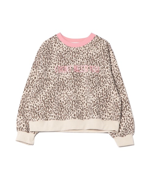 HOOK(フック)の「【HOOK】for girls フロントプリントレオパード総柄リンガースウェット(スウェット・レディース・カーキ/ダークグレー/ベージュ/ダークベージュ・FREE)」の7枚目の写真