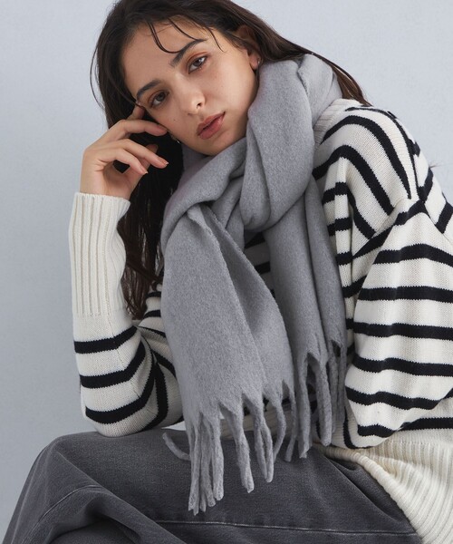 green label relaxing（グリーンレーベルリラクシング）の「バルキーマフラー（マフラー・レディース・ライトグレー/グレー/オフホワイト/パープル/ロイヤルブルー/ピンク・FREE）」の3枚目の写真