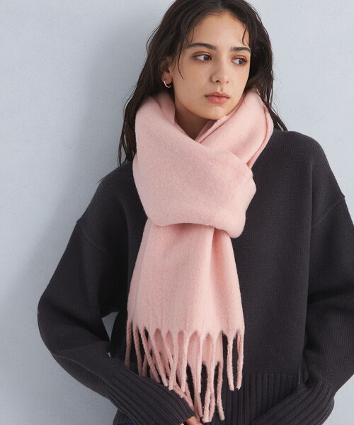 green label relaxing（グリーンレーベルリラクシング）の「バルキーマフラー（マフラー・レディース・ライトグレー/グレー/オフホワイト/パープル/ロイヤルブルー/ピンク・FREE）」の6枚目の写真