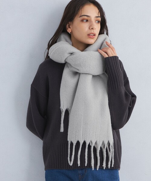 green label relaxing（グリーンレーベルリラクシング）の「バルキーマフラー（マフラー・レディース・ライトグレー/グレー/オフホワイト/パープル/ロイヤルブルー/ピンク・FREE）」の2枚目の写真