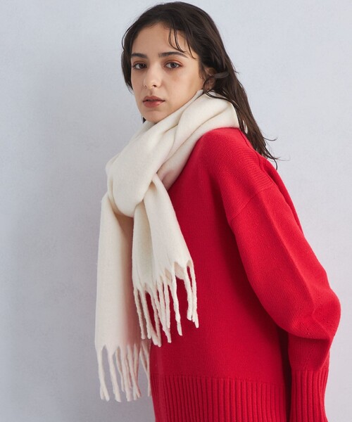 green label relaxing（グリーンレーベルリラクシング）の「バルキーマフラー（マフラー・レディース・ライトグレー/グレー/オフホワイト/パープル/ロイヤルブルー/ピンク・FREE）」の7枚目の写真