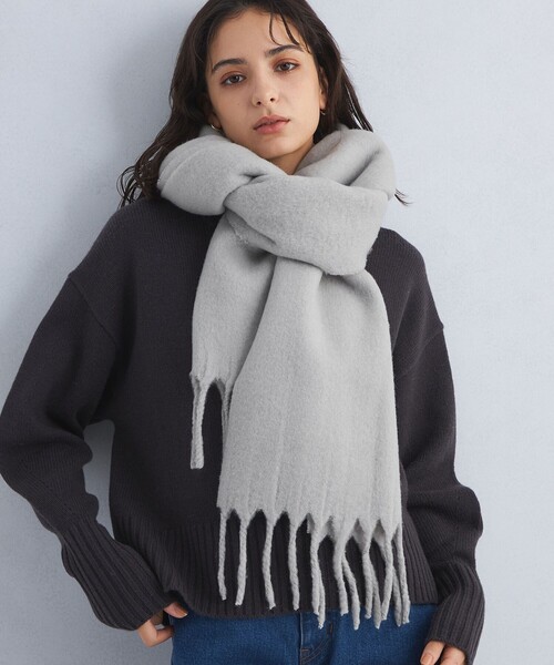 green label relaxing（グリーンレーベルリラクシング）の「バルキーマフラー（マフラー・レディース・ライトグレー/グレー/オフホワイト/パープル/ロイヤルブルー/ピンク・FREE）」の8枚目の写真