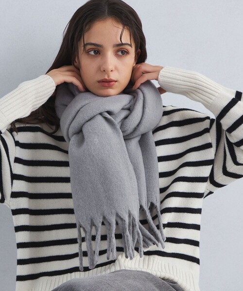 green label relaxing（グリーンレーベルリラクシング）の「バルキーマフラー（マフラー・レディース・ライトグレー/グレー/オフホワイト/パープル/ロイヤルブルー/ピンク・FREE）」の10枚目の写真