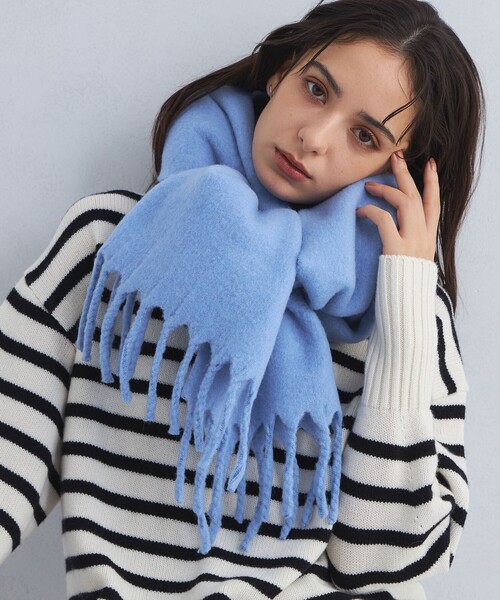 green label relaxing（グリーンレーベルリラクシング）の「バルキーマフラー（マフラー・レディース・ライトグレー/グレー/オフホワイト/パープル/ロイヤルブルー/ピンク・FREE）」の12枚目の写真