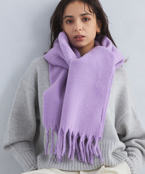 green label relaxing（グリーンレーベルリラクシング）の「バルキーマフラー（マフラー・レディース・ライトグレー/グレー/オフホワイト/パープル/ロイヤルブルー/ピンク・FREE）」の13枚目の写真