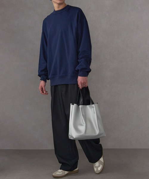 セール】【MAISON CLUB】バイカラーPUレザートートバッグ M 手提げ