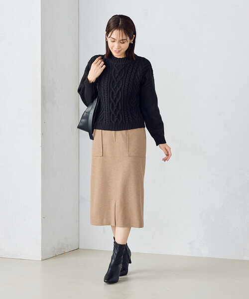 COMME CA MODELS（コムサモデルズ）の「フラノ調ジャージー　タイトスカート（スカート・レディース・グレー/ブラック/キャメル・X-SMALL/SMALL/MEDIUM/LARGE/X-LARGE）」の5枚目の写真