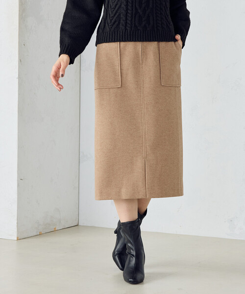 COMME CA MODELS（コムサモデルズ）の「フラノ調ジャージー　タイトスカート（スカート・レディース・グレー/ブラック/キャメル・X-SMALL/SMALL/MEDIUM/LARGE/X-LARGE）」の6枚目の写真
