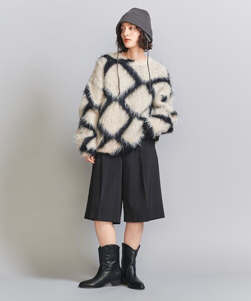 RACAL（ラカル）の「＜RACAL＞イヤー ニット バケットハット（ハット・レディース・オレンジ/ダークグレー・FREE）」の4枚目の写真