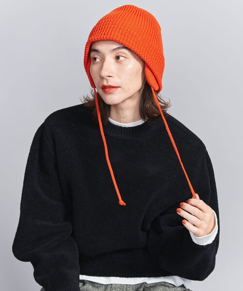 RACAL（ラカル）の「＜RACAL＞イヤー ニット バケットハット（ハット・レディース・オレンジ/ダークグレー・FREE）」の5枚目の写真