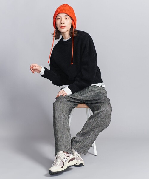 RACAL（ラカル）の「＜RACAL＞イヤー ニット バケットハット（ハット・レディース・オレンジ/ダークグレー・FREE）」の6枚目の写真