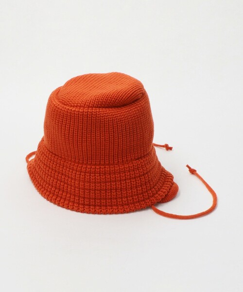 RACAL（ラカル）の「＜RACAL＞イヤー ニット バケットハット（ハット・レディース・オレンジ/ダークグレー・FREE）」の7枚目の写真