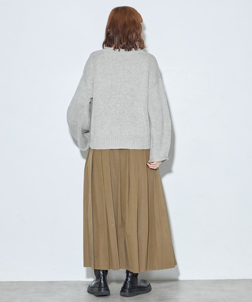 新品未使用●JUN&ROPE ロゴジャガード　ニット グレーベージュ　L　完売品 ROPÉ PICNIC(ロペピクニック) / スウェットライクロゴジャガードニット