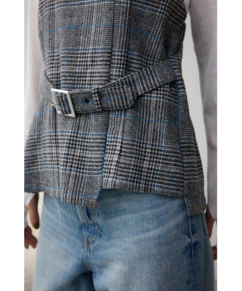 チェックビスチェトップス AZUL by moussy（アズールバイマウジー）の「チェックビスチェ