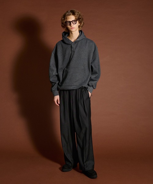 WETTEMPT（ウィテンプト）の「FLEECE LINING SNAP PARKA /裏起毛スナップパーカー（パーカー・メンズ・杢グレー/ブラック/チャコール・SMALL/LARGE/MEDIUM）」の14枚目の写真