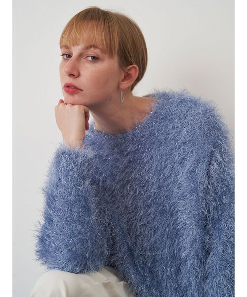 ELENDEEK（エレンディーク）の「シャギーヤーンニット（ニット/セーター・レディース・グレー/ブラック/ブルー・01/02）」の5枚目の写真