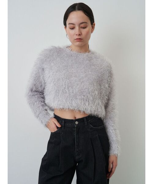 ELENDEEK（エレンディーク）の「シャギーヤーンニット（ニット/セーター・レディース・グレー/ブラック/ブルー・01/02）」の6枚目の写真