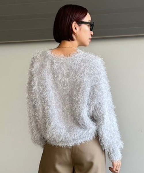 ELENDEEK（エレンディーク）の「シャギーヤーンニット（ニット/セーター・レディース・グレー/ブラック/ブルー・01/02）」の7枚目の写真