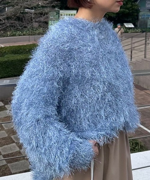 ELENDEEK（エレンディーク）の「シャギーヤーンニット（ニット/セーター・レディース・グレー/ブラック/ブルー・01/02）」の8枚目の写真