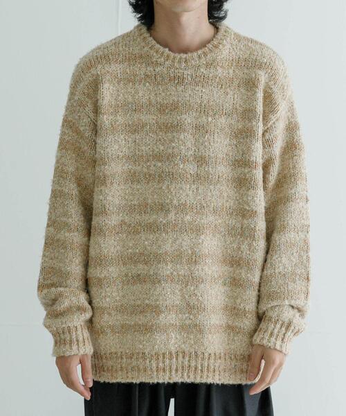 URBAN RESEARCH（アーバンリサーチ）の「URBAN RESEARCH iD　ブークレメランジニット（ニット/セーター・メンズ・グレー/ベージュ・MEDIUM/LARGE）」の4枚目の写真