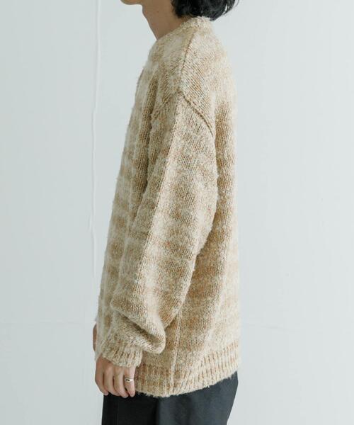 URBAN RESEARCH（アーバンリサーチ）の「URBAN RESEARCH iD　ブークレメランジニット（ニット/セーター・メンズ・グレー/ベージュ・MEDIUM/LARGE）」の5枚目の写真