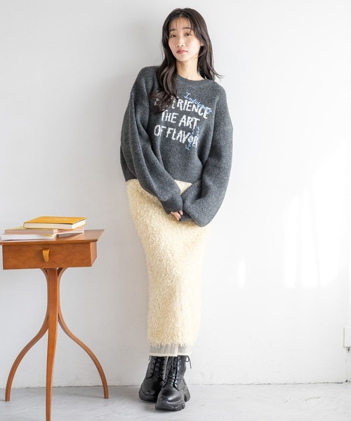 LOWRYS FARM（ローリーズファーム）の「フェザーレイヤードスカート　247902（スカート・レディース・アイボリー/グレー/ブラック・FREE）」の19枚目の写真