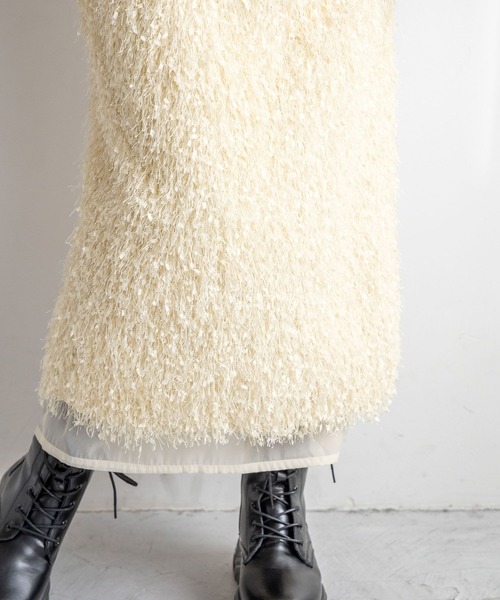 LOWRYS FARM（ローリーズファーム）の「フェザーレイヤードスカート　247902（スカート・レディース・アイボリー/グレー/ブラック・FREE）」の15枚目の写真