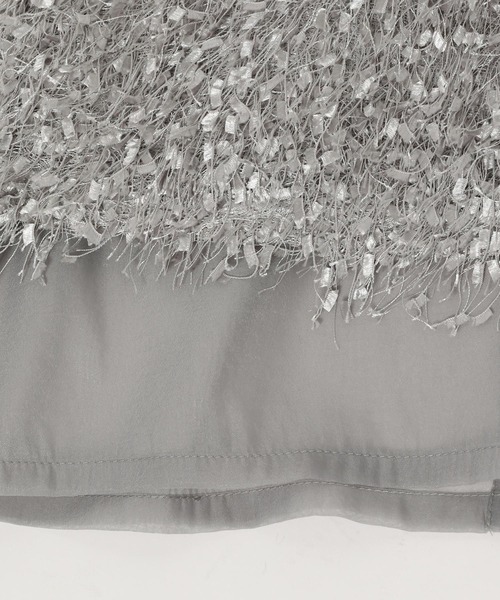 LOWRYS FARM（ローリーズファーム）の「フェザーレイヤードスカート　247902（スカート・レディース・アイボリー/グレー/ブラック・FREE）」の4枚目の写真