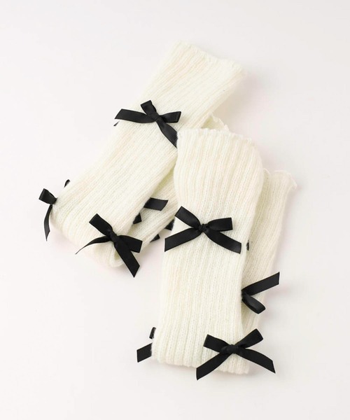 URBAN CHERRY（アーバンチェリー）の「ミニリボンレッグウォーマー（レッグウォーマー・キッズ・ピンク/グレー/ブラック・FREE）」の8枚目の写真