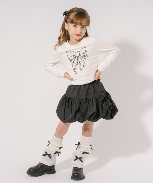 URBAN CHERRY（アーバンチェリー）の「ミニリボンレッグウォーマー（レッグウォーマー・キッズ・ピンク/グレー/ブラック・FREE）」の14枚目の写真