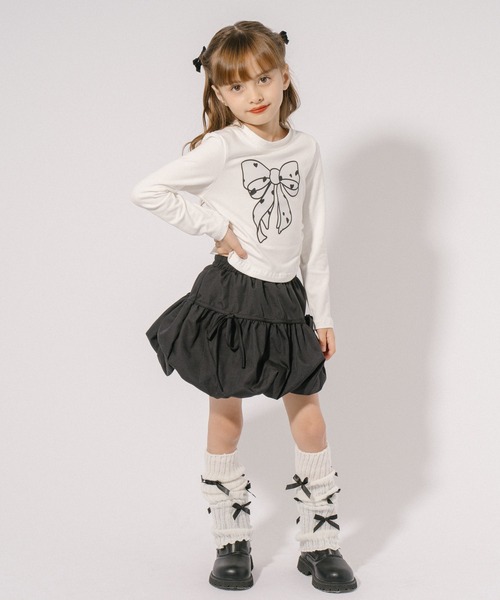 URBAN CHERRY（アーバンチェリー）の「ミニリボンレッグウォーマー（レッグウォーマー・キッズ・ピンク/グレー/ブラック・FREE）」の15枚目の写真