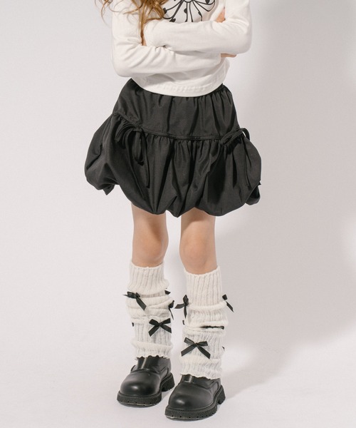 URBAN CHERRY（アーバンチェリー）の「ミニリボンレッグウォーマー（レッグウォーマー・キッズ・ピンク/グレー/ブラック・FREE）」の5枚目の写真