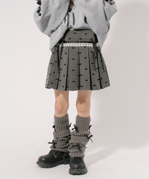 URBAN CHERRY（アーバンチェリー）の「ミニリボンレッグウォーマー（レッグウォーマー・キッズ・ピンク/グレー/ブラック・FREE）」の6枚目の写真