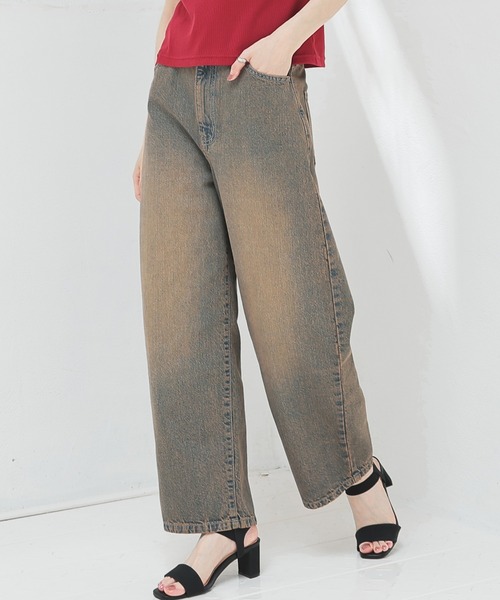 Honeys（ハニーズ）の「デニムカーブパンツ（デニムパンツ・レディース・ブルー系その他/ブルー系その他2/グレー/ダルブルー系/インディゴブルー・L/LL/M/S/SS）」の5枚目の写真